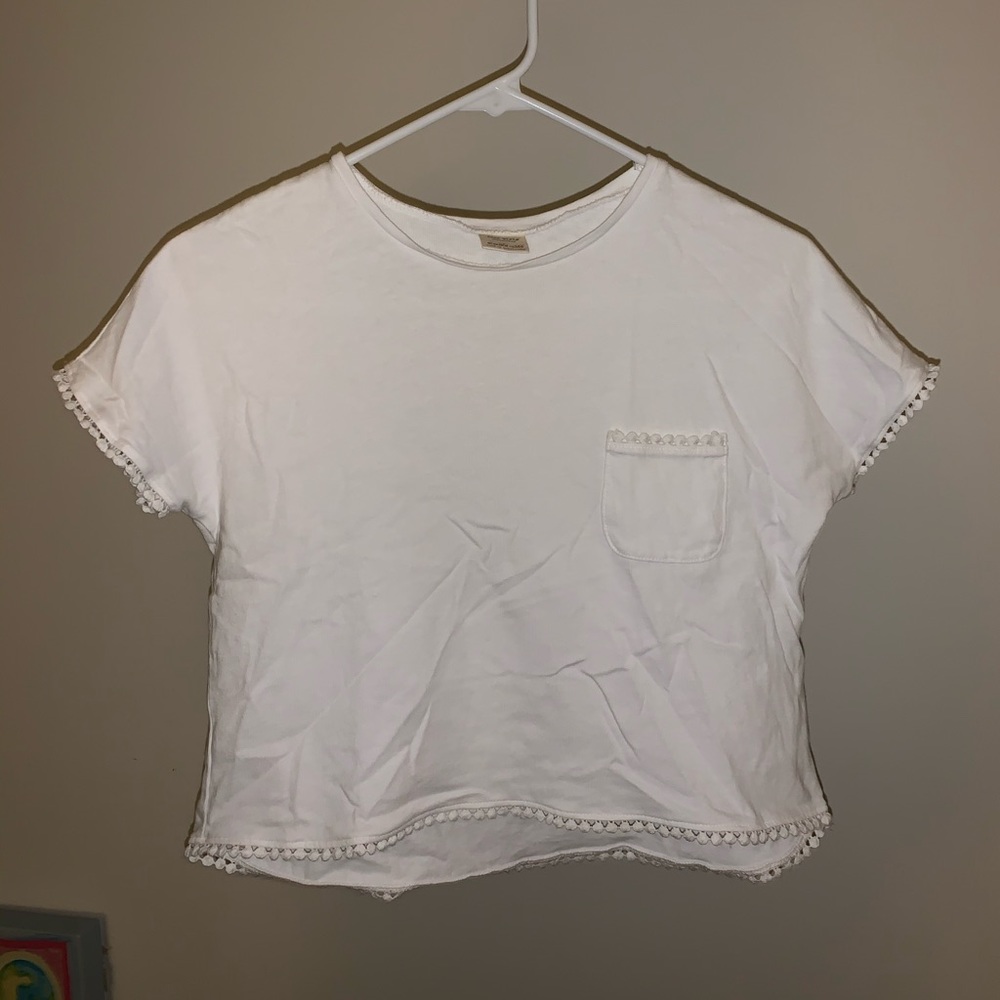 Cropped Zara Kids Shirt w/ Circle Fringe